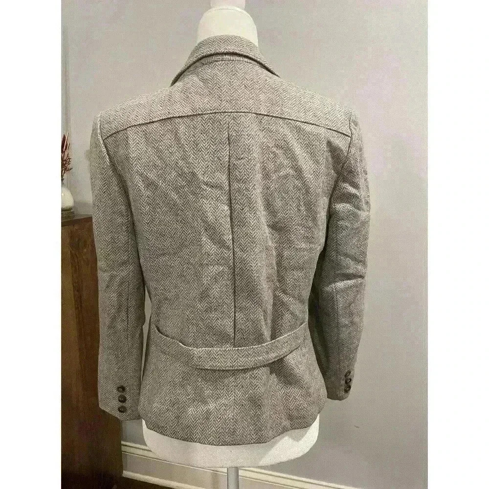 Gallery Vintage 100% Wool Blazer Coat Gray Women’s L Large Jacket Button Front - Picture 2 of 6
